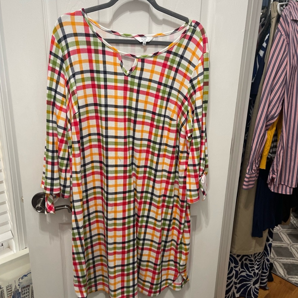 Crown & Ivy Multicolor Plaid dress XXL - Picture 16 of 16